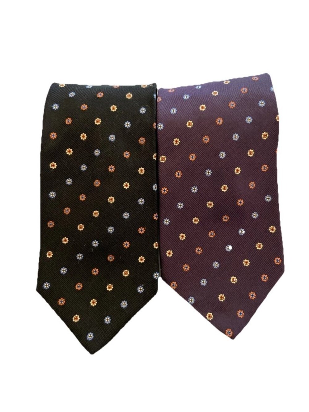 Jos A Bank Ties Lot Of 2 Foulard Black Maroon Repp Neckties 100% Silk